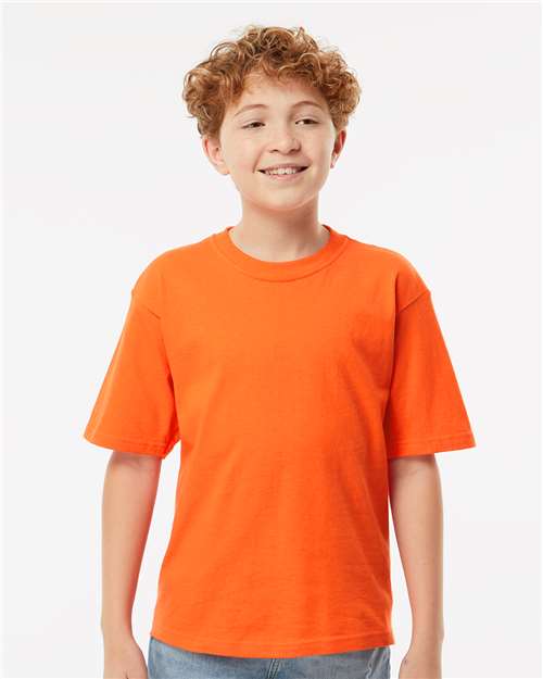 M&O 4850 Youth Gold Soft Touch T-Shirt - Front view