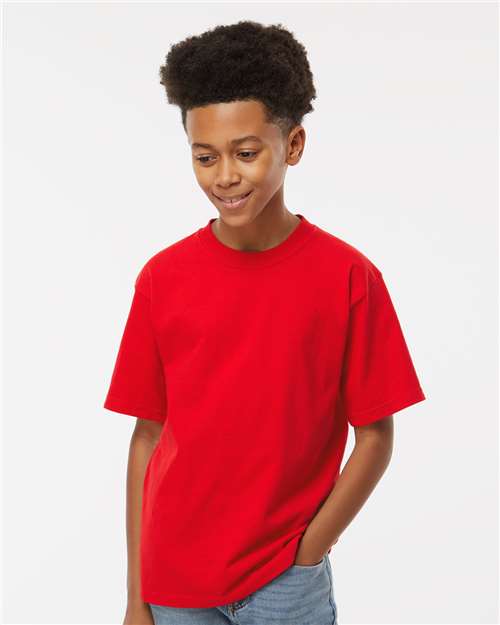 M&O 4850 Youth Gold Soft Touch T-Shirt - Front view