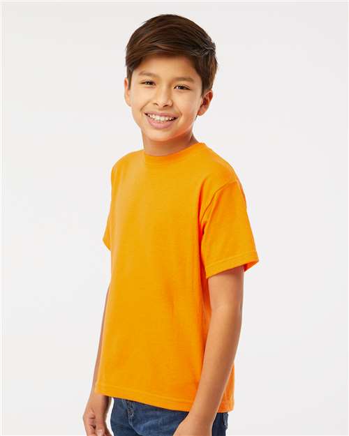 M&O 4850 Youth Gold Soft Touch T-Shirt - Side view