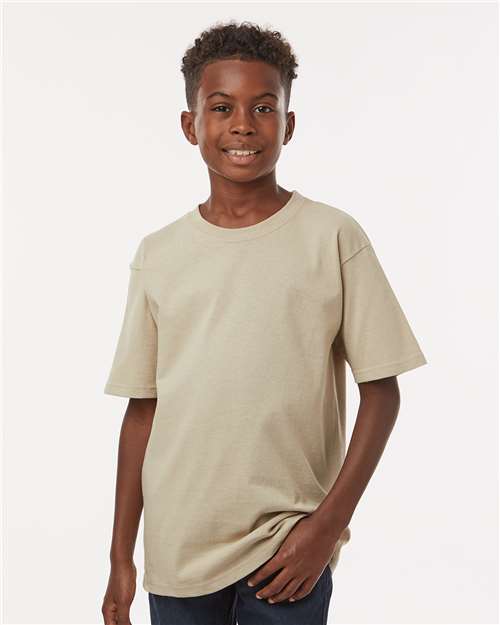 M&O 4850 Youth Gold Soft Touch T-Shirt - Front view