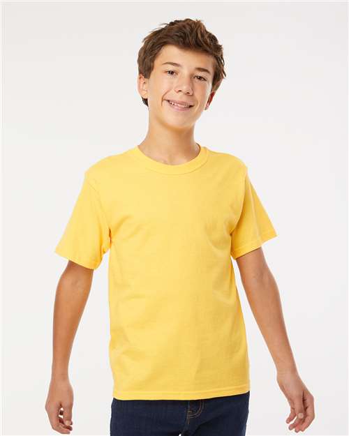 M&O 4850 Youth Gold Soft Touch T-Shirt - Front view