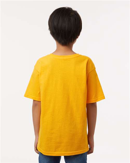 M&O 4850 Youth Gold Soft Touch T-Shirt - Back view