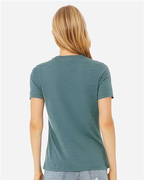 BELLA  CANVAS 6400CVC Women?s Relaxed Fit Heather CVC Tee - Back view