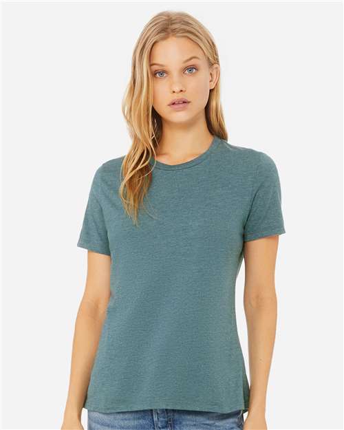 BELLA  CANVAS 6400CVC Women?s Relaxed Fit Heather CVC Tee - Front view