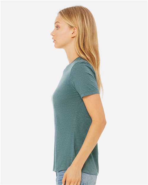 BELLA  CANVAS 6400CVC Women?s Relaxed Fit Heather CVC Tee - Side view