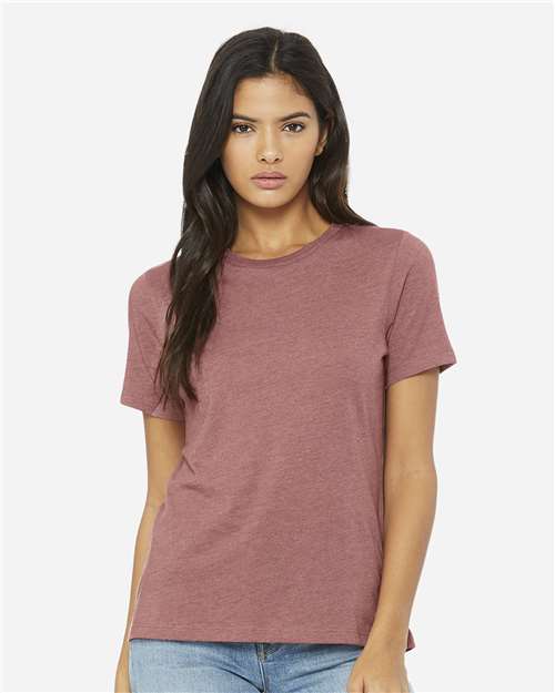 BELLA  CANVAS 6400CVC Women?s Relaxed Fit Heather CVC Tee - Front view