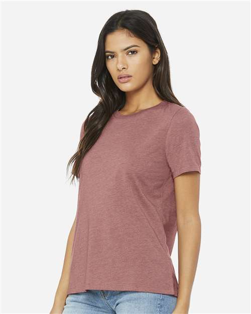 BELLA  CANVAS 6400CVC Women?s Relaxed Fit Heather CVC Tee - Side view