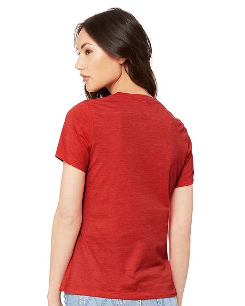 BELLA  CANVAS 6400CVC Women?s Relaxed Fit Heather CVC Tee - Back view