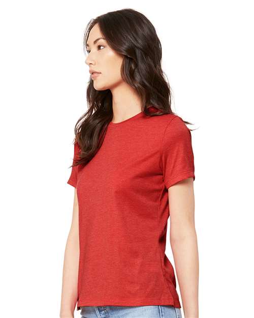 BELLA  CANVAS 6400CVC Women?s Relaxed Fit Heather CVC Tee - Side view