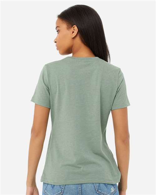 BELLA  CANVAS 6400CVC Women?s Relaxed Fit Heather CVC Tee - Back view