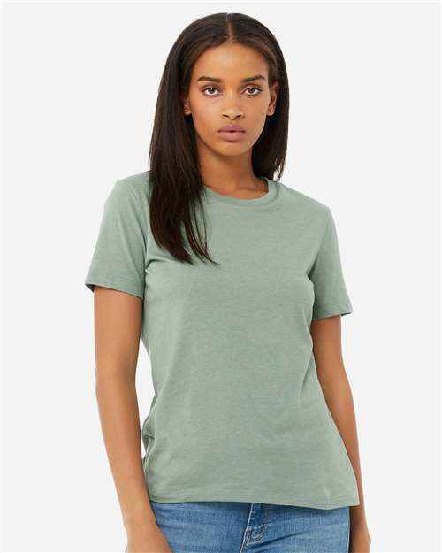 BELLA  CANVAS 6400CVC Women?s Relaxed Fit Heather CVC Tee - Front view