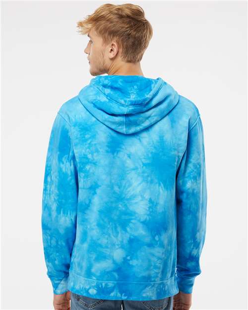Independent Trading Co. PRM4500TD Unisex Midweight Tie-Dyed Hooded Sweatshirt - Back view