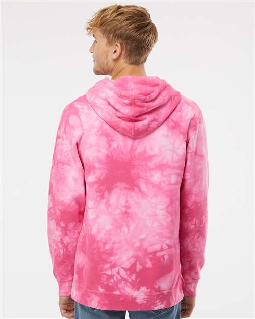 Independent Trading Co. PRM4500TD Unisex Midweight Tie-Dyed Hooded Sweatshirt - Back view
