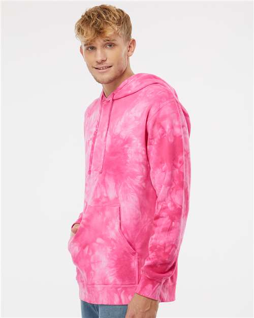 Independent Trading Co. PRM4500TD Unisex Midweight Tie-Dyed Hooded Sweatshirt - Side view