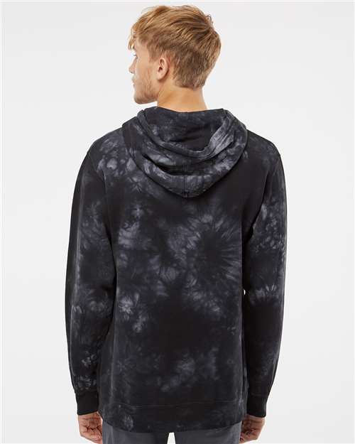Independent Trading Co. PRM4500TD Unisex Midweight Tie-Dyed Hooded Sweatshirt - Back view