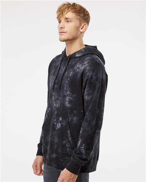 Independent Trading Co. PRM4500TD Unisex Midweight Tie-Dyed Hooded Sweatshirt - Side view