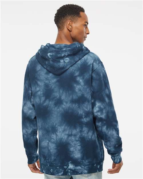 Independent Trading Co. PRM4500TD Unisex Midweight Tie-Dyed Hooded Sweatshirt - Back view