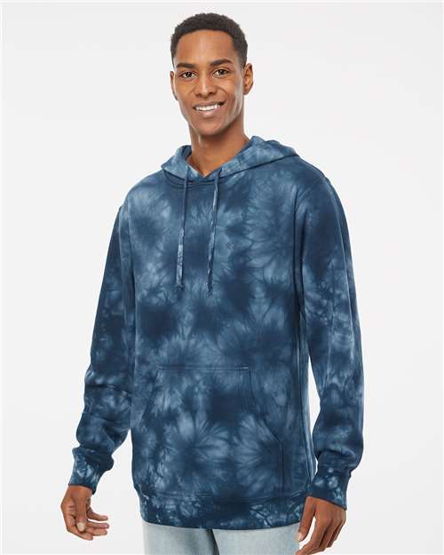 Independent Trading Co. PRM4500TD Unisex Midweight Tie-Dyed Hooded Sweatshirt - Front view