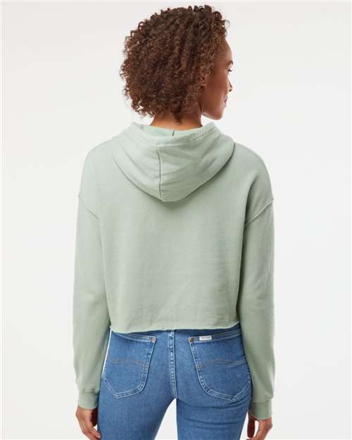 Independent Trading Co. AFX64CRP Women?s Lightweight Crop Hooded Sweatshirt - Back view
