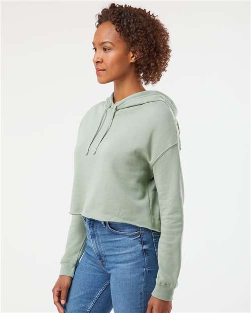 Independent Trading Co. AFX64CRP Women?s Lightweight Crop Hooded Sweatshirt - Side view