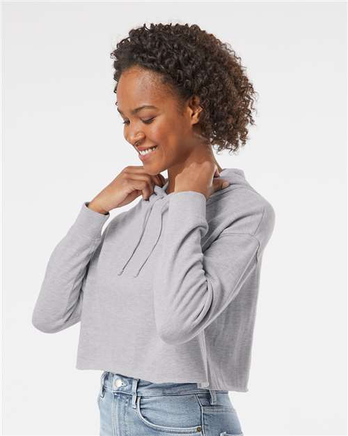 Independent Trading Co. AFX64CRP Women?s Lightweight Crop Hooded Sweatshirt - Side view