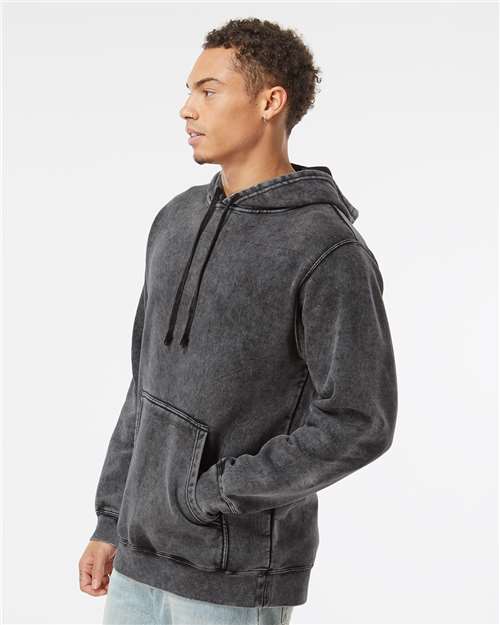 Independent Trading Co. PRM4500MW Unisex Midweight Mineral Wash Hooded Sweatshirt - Side view