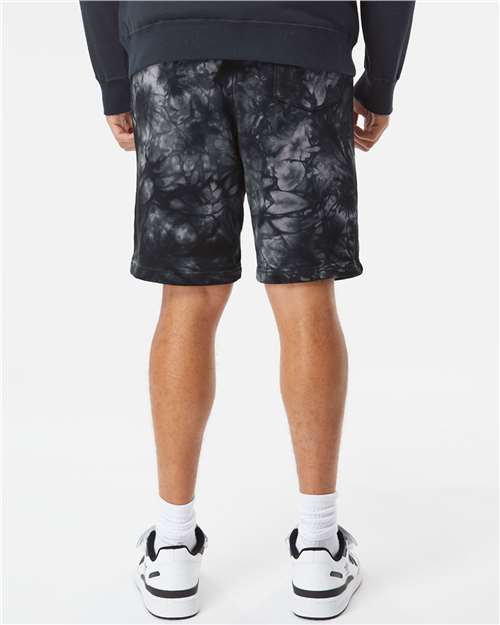 Independent Trading Co. PRM50STTD Unisex Tie-Dyed Fleece Shorts - Back view