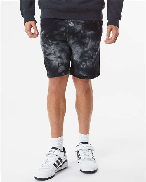 Independent Trading Co. PRM50STTD Unisex Tie-Dyed Fleece Shorts - Front view