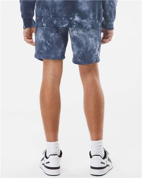 Independent Trading Co. PRM50STTD Unisex Tie-Dyed Fleece Shorts - Back view