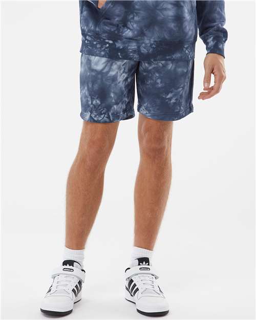 Independent Trading Co. PRM50STTD Unisex Tie-Dyed Fleece Shorts - Front view