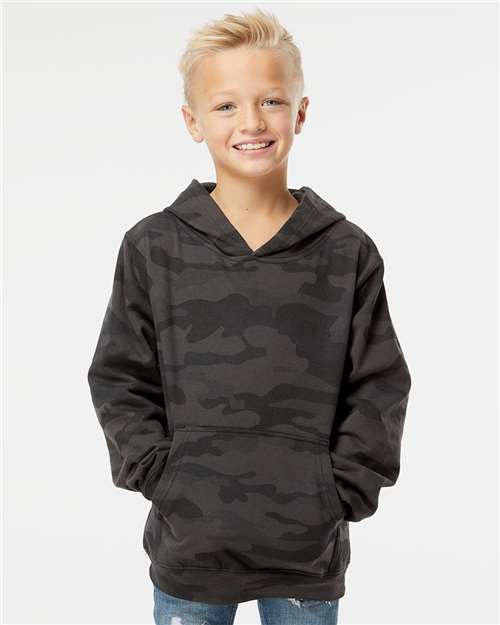 Independent Trading Co. SS4001Y Youth Midweight Hooded Sweatshirt - Front view