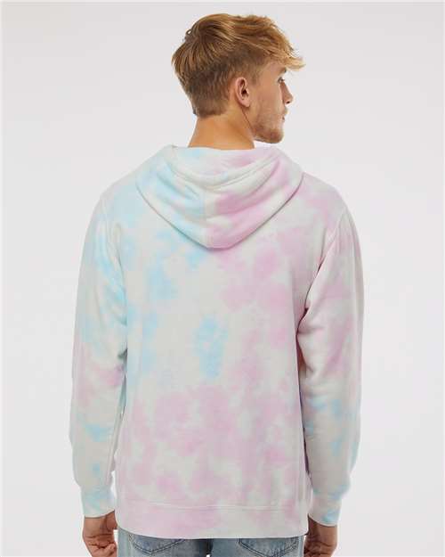 Independent Trading Co. PRM4500TD Unisex Midweight Tie-Dyed Hooded Sweatshirt - Back view