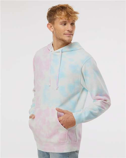 Independent Trading Co. PRM4500TD Unisex Midweight Tie-Dyed Hooded Sweatshirt - Side view