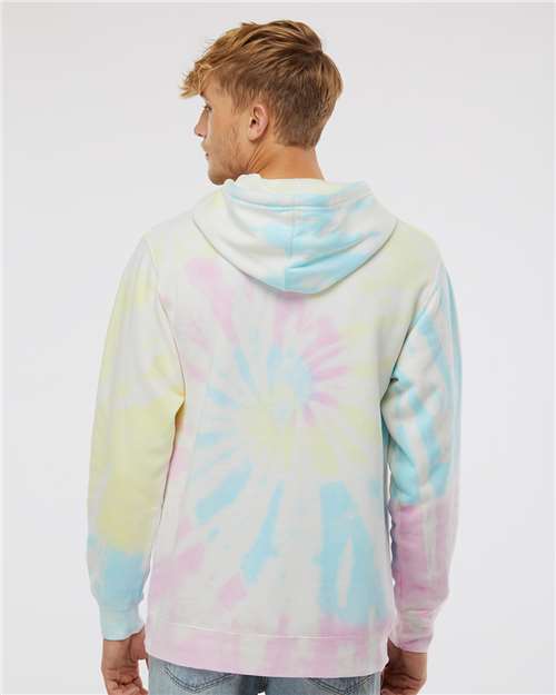 Independent Trading Co. PRM4500TD Unisex Midweight Tie-Dyed Hooded Sweatshirt - Back view