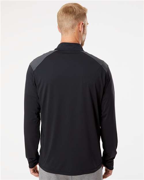 Adidas A520 Men's Ultimate365 Lightweight Shoulder Stripe Quarter-Zip Pullover - Back view