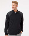 Adidas A520 Men's Ultimate365 Lightweight Shoulder Stripe Quarter-Zip Pullover - Front view