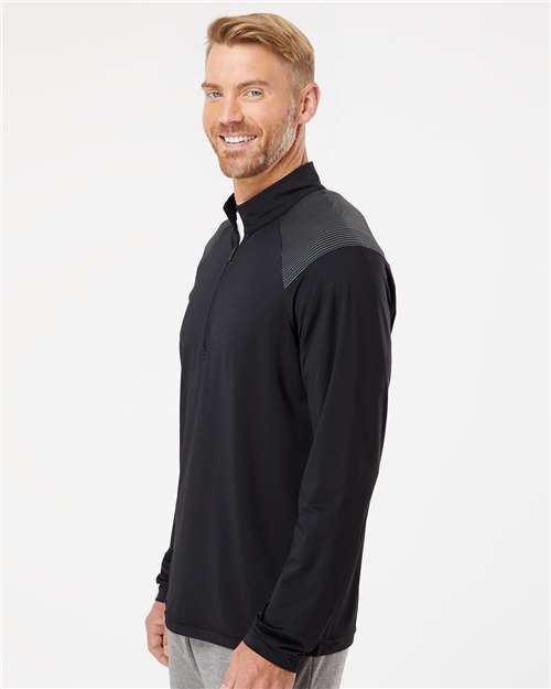 Adidas A520 Men's Ultimate365 Lightweight Shoulder Stripe Quarter-Zip Pullover - Side view