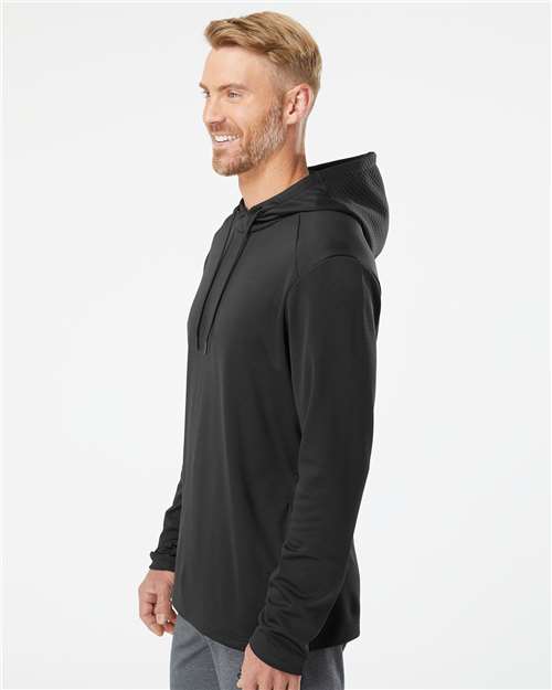 Adidas A530 Men's Textured Mixed Media Midweight Hooded Sweatshirt - Side view