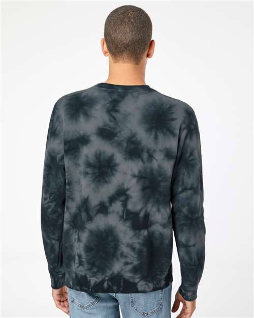 Independent Trading Co. PRM3500TD Unisex Midweight Tie-Dyed Crewneck Sweatshirt - Back view
