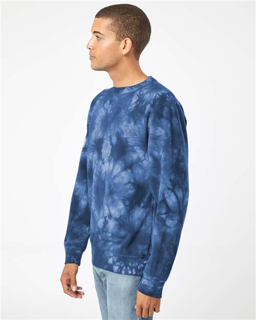 Independent Trading Co. PRM3500TD Unisex Midweight Tie-Dyed Crewneck Sweatshirt - Side view