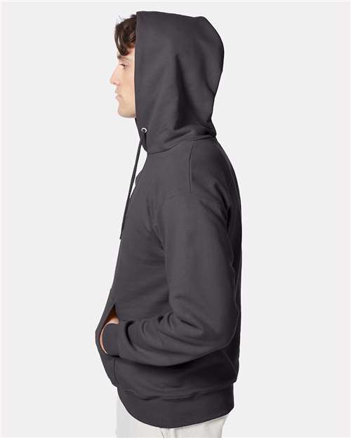 Hanes F170 Unisex Ultimate Cotton? Hooded Sweatshirt - Side view