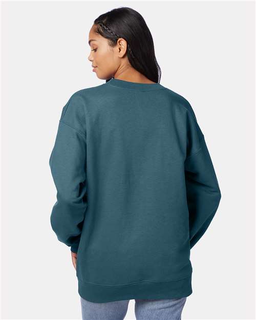Hanes F260 Unisex Ultimate Cotton? Crewneck Sweatshirt - Back view