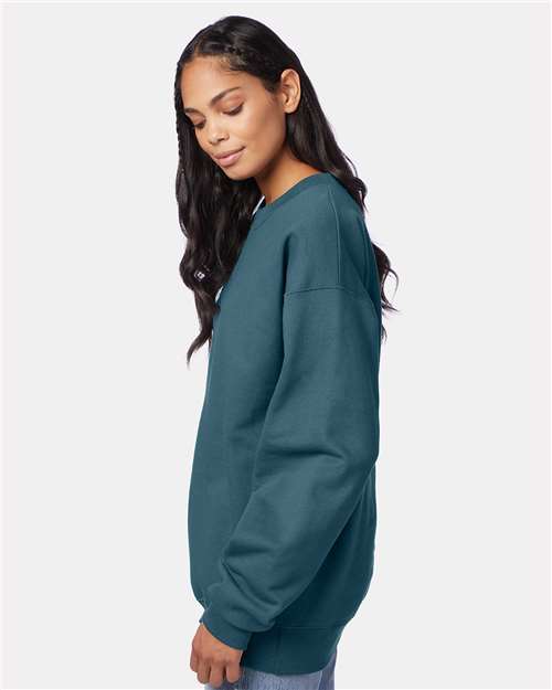 Hanes F260 Unisex Ultimate Cotton? Crewneck Sweatshirt - Side view