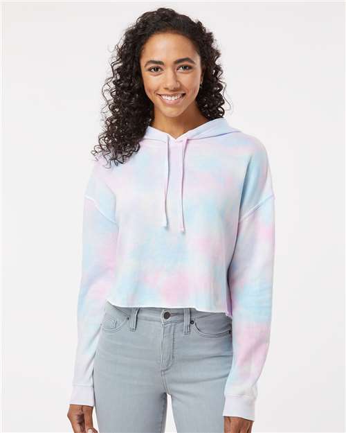 Independent Trading Co. AFX64CRP Women?s Lightweight Crop Hooded Sweatshirt - Front view