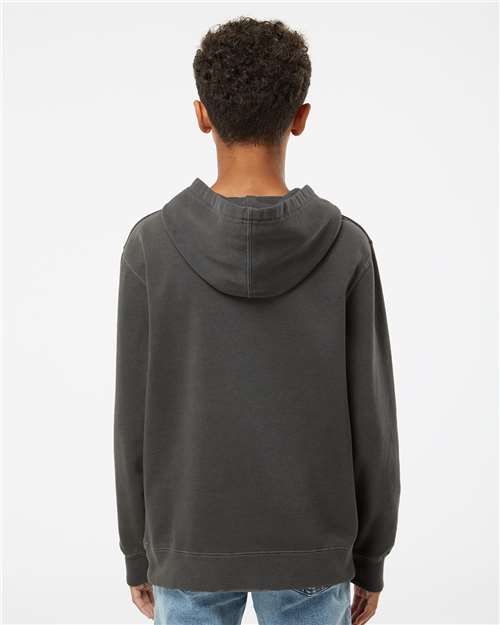 Independent Trading Co. PRM1500Y Youth Midweight Pigment-Dyed Hooded Sweatshirt - Back view