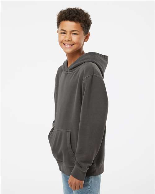 Independent Trading Co. PRM1500Y Youth Midweight Pigment-Dyed Hooded Sweatshirt - Side view