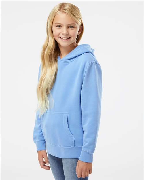 Independent Trading Co. PRM1500Y Youth Midweight Pigment-Dyed Hooded Sweatshirt - Side view