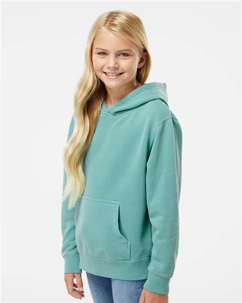 Independent Trading Co. PRM1500Y Youth Midweight Pigment-Dyed Hooded Sweatshirt - Side view