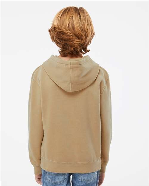 Independent Trading Co. PRM1500Y Youth Midweight Pigment-Dyed Hooded Sweatshirt - Back view