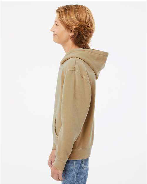 Independent Trading Co. PRM1500Y Youth Midweight Pigment-Dyed Hooded Sweatshirt - Side view